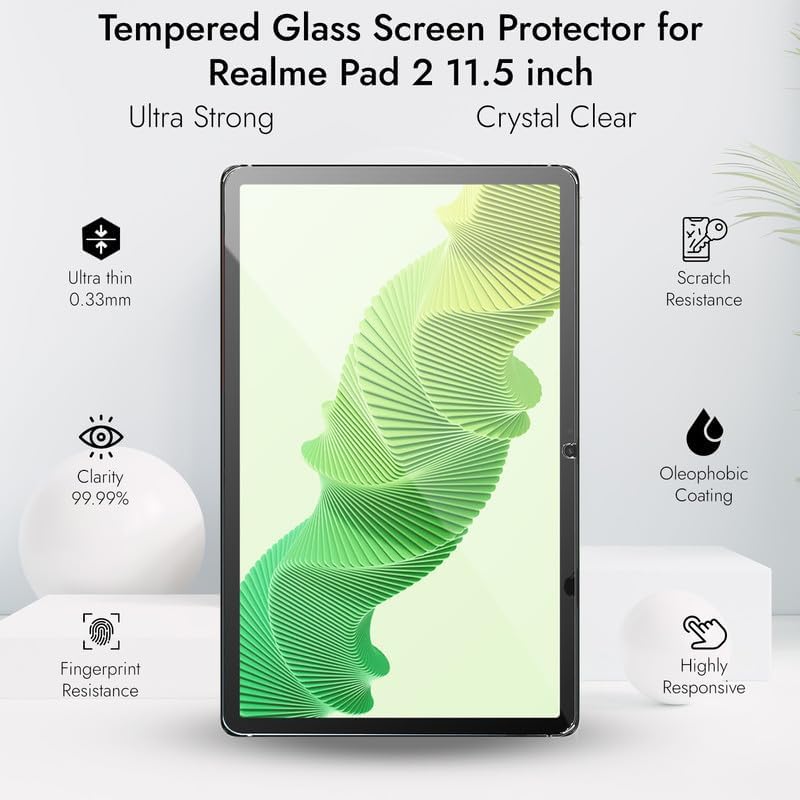 PROTECTERR Unbreakable Screen Protector Guard for Realme Pad 2 11.5" inch - Anti-Scratch, Smudge Proof, HD Clear, Bubble Free - Premium Protection With Easy Installation Kit (Not a Tempered Glass) - Image 2