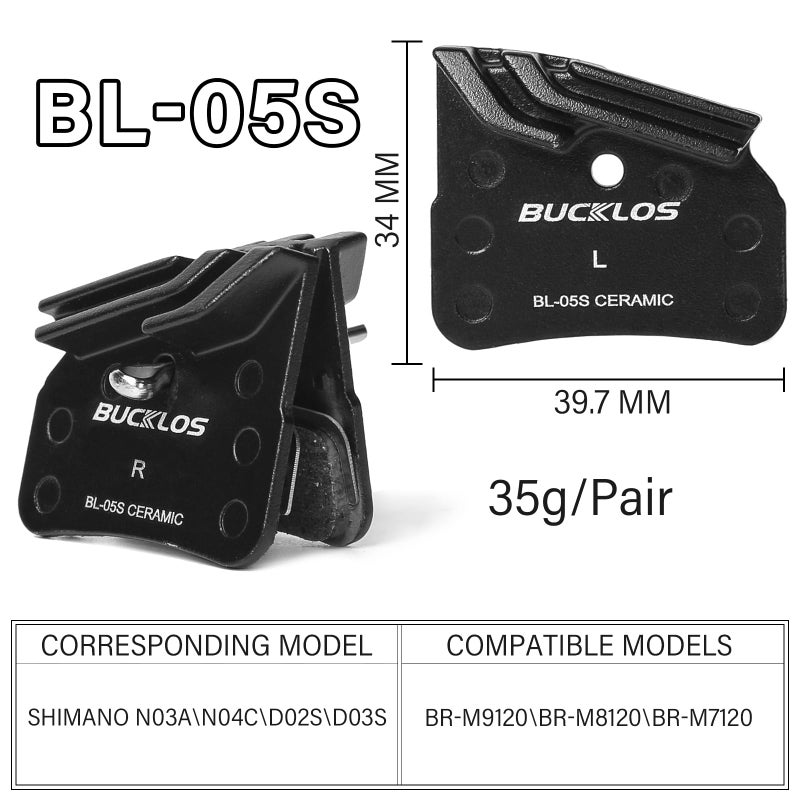 BUCKLOS BL-05S Disc Brake Pads for Ceramic Shimano N03A N04C D02S D03S M9120 M8120 M7120 - Image 3