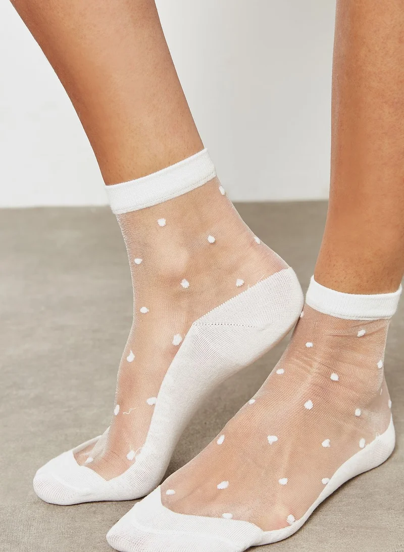 VERO MODA Polka Dot Sheer Socks