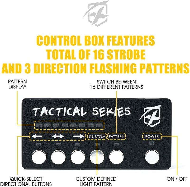 Xprite LED Surface Mount Strobe Lights Kit, White Amber Grill Grille Emergency Warning Flashing Marker Light Warning Light Assemblies for Trucks Vehicles ATV RV Cars Van - 8PCS - Image 4