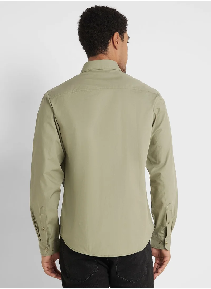 Robert Wood Long Sleeve Poplin Shirt