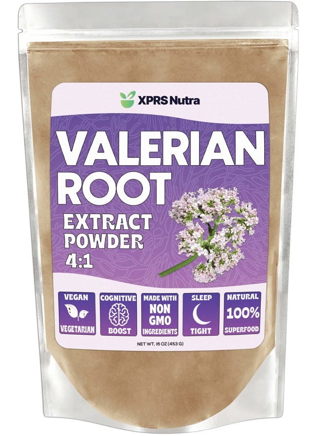 XPRS Nutra Valerian Root Extract Powder 4:1 - Premium Valerian Root Powder for Cognition - Vegan Friendly Herbal Sleep Support (16 Ounce) - Image 1