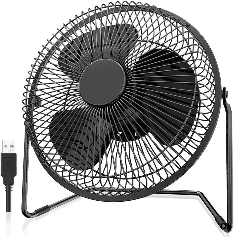 EasyAcc 9 Inch USB Desk Fan Ultra-quiet USB Powered 360° Rotation Desktop Fan with Metal Frame, Portable Personal Cooling Fan with 2 Speed for Home Office (USB POWERED ONLY) - Image 4