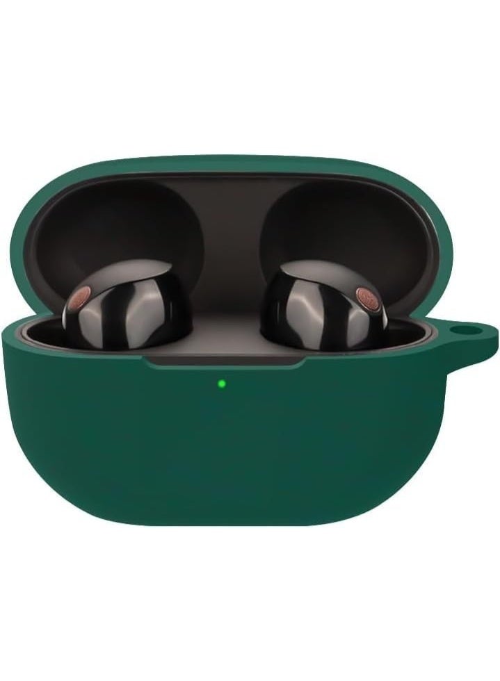 Silicone Cover Case Compatible with Sony WF-1000XM5 – Soft Silicone Shockproof Protective Case with Keychain, Durable Anti-Scratch Portable Cover for Sony WF-1000XM5 (Green) - Image 2