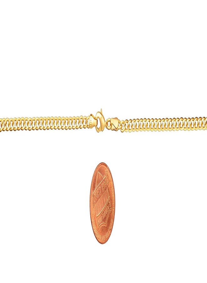 Barzel 18K Gold Plated Curb/Cuban Link Chain Bracelet - Made In Brazil (4MM, 8 Inches) - Image 3