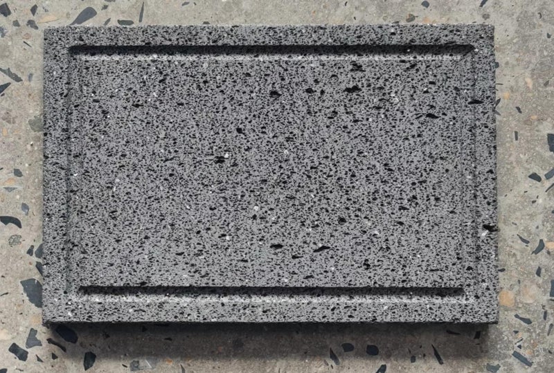Kamelar.Lava Lava stone cooking shingles, flat, open grooves, 8 "x 12", lava cooking stone pizza, meat, seafood and vegetables. Outdoor steak barbecue. Camping grill net, grill pan, Korean grill - Image 4
