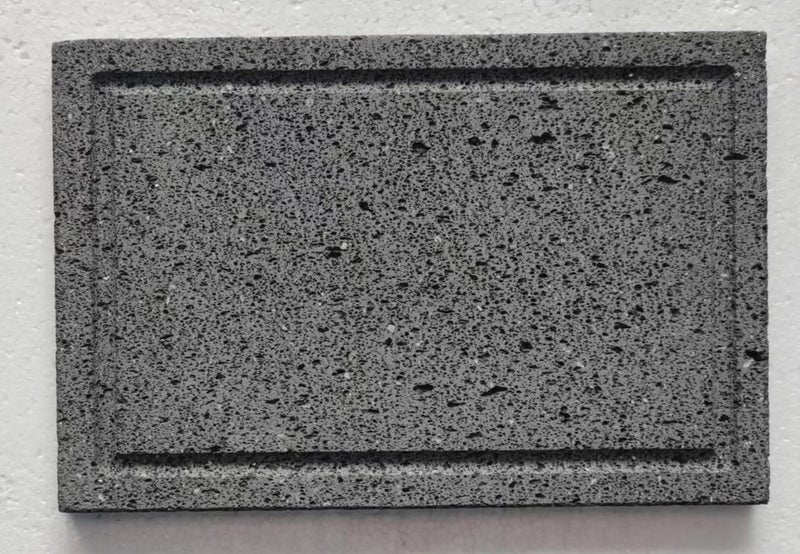 Kamelar.Lava Lava stone cooking shingles, flat, open grooves, 8 "x 12", lava cooking stone pizza, meat, seafood and vegetables. Outdoor steak barbecue. Camping grill net, grill pan, Korean grill - Image 1