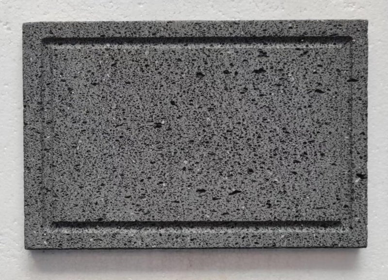 Kamelar.Lava Lava stone cooking shingles, flat, open grooves, 8 "x 12", lava cooking stone pizza, meat, seafood and vegetables. Outdoor steak barbecue. Camping grill net, grill pan, Korean grill - Image 2