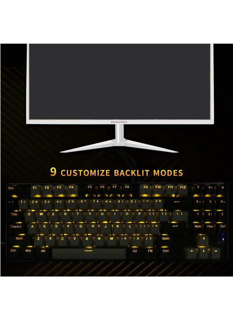 Z-13 89 Keys Gaming Keyboard,80% Wired Compact Brown Switch Mechanical Keyboard with Yellow Backlit and Number Pad for Windows/Mac/Laptop/PC - pzsku/ZA34B7C53A6F54309ED33Z/45/_/1697093847/dba0988d-3e05-48c5-9b47-56727db88b03