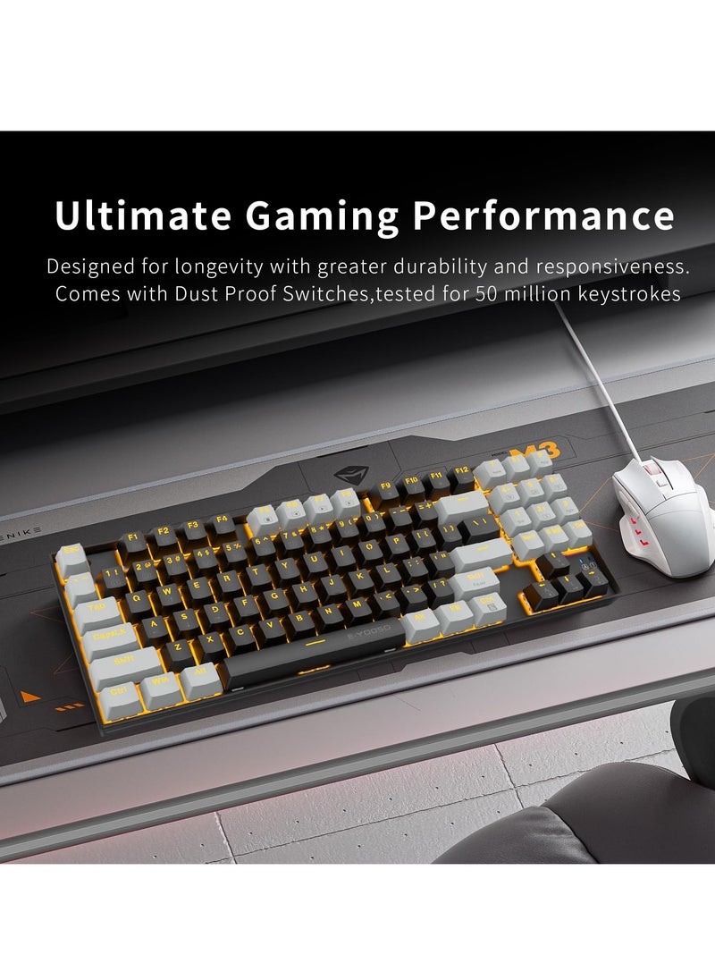 Z-13 89 Keys Gaming Keyboard,80% Wired Compact Brown Switch Mechanical Keyboard with Yellow Backlit and Number Pad for Windows/Mac/Laptop/PC - pzsku/ZA34B7C53A6F54309ED33Z/45/_/1697093848/b53d402e-9f5b-47ea-a598-7fbdefcf7059