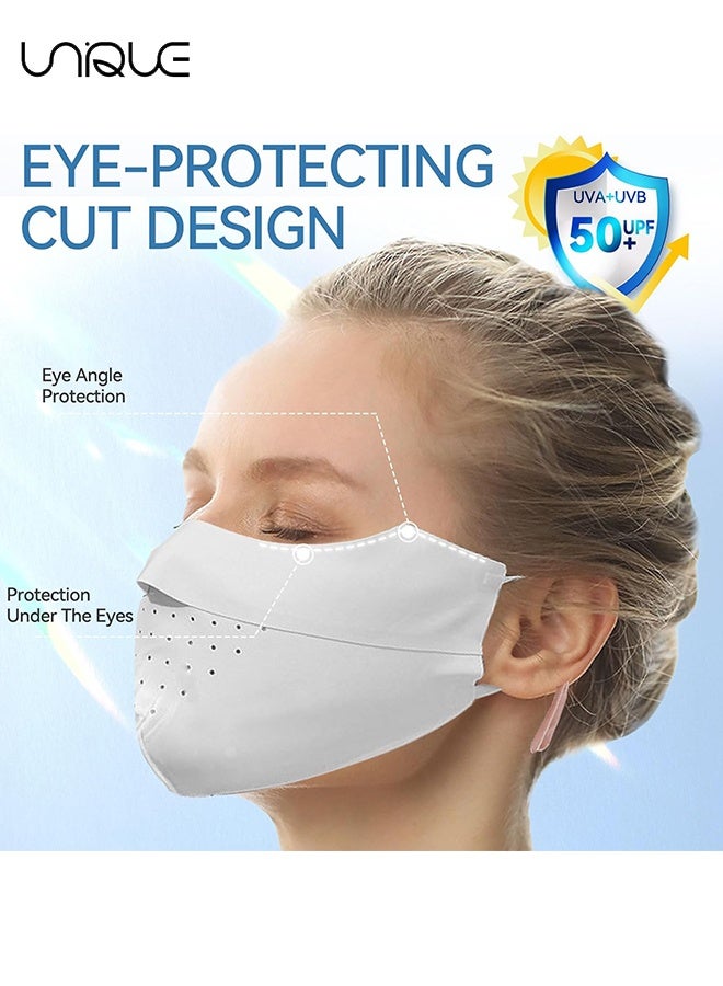 Unique 5 Pcs Breathable Ice Silk Face Masks Set - UV Face Mask - Sun Protection - Sports Face Mask - Breathable Mesh Face Cover - Dust Proof Sun Protection Fabric Face Covering - Washable, Reusable - for Running Fishing Golf Sports Face Shield (Black/Pink/Blue/Light Grey/Dark Grey) - Image 5