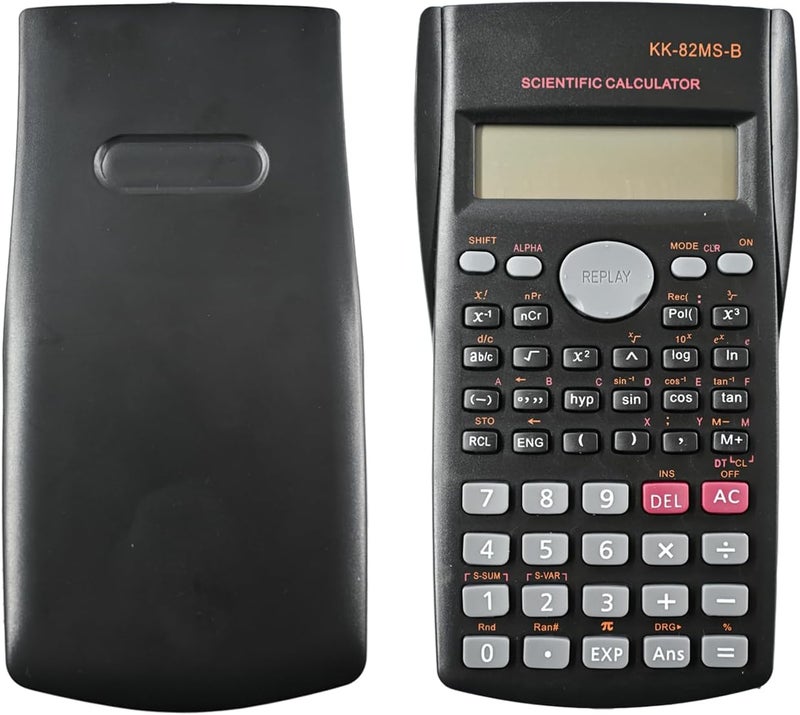 KK-82MS-D Portable Scientific Calculator Engineering Scientific Functional Calculator with 240 Functions Two-Line Display for Back to School Supplies Students Teachers Business Office Home(Black) - Image 1