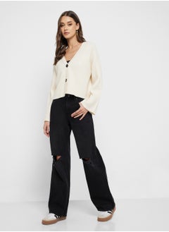 ONLY Mid Rise Ripped Detail Jeans  - Image 1