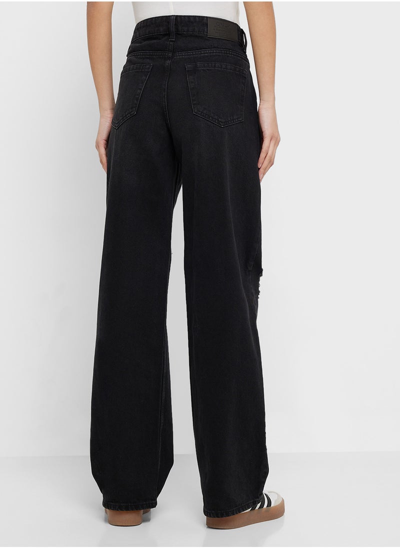 ONLY Mid Rise Ripped Detail Jeans  - Image 2