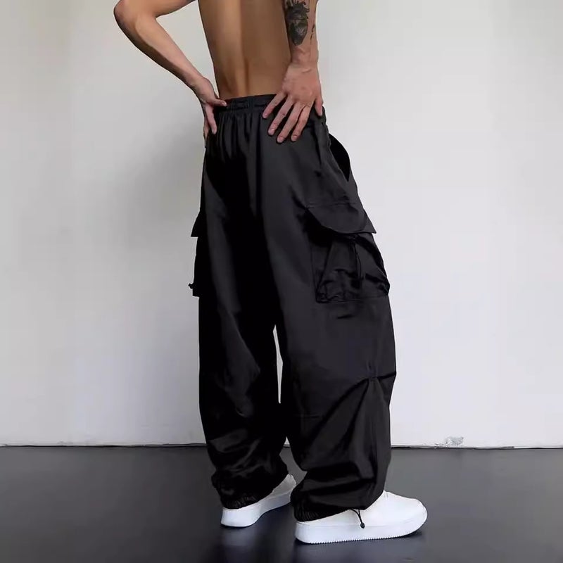 2024 Quick-Drying Overalls Men'S And Women'S American Parachute High Waist Wide Leg Casual Trousers - Image 3