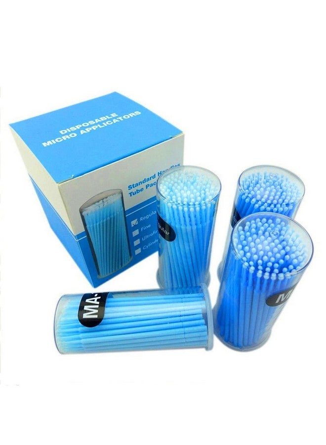Yimart 400pcs Blue Regular Size 3mm Reusable Mascara Applicator Individual Eyelash Extension Microbrushes Makeup Tools - Image 1