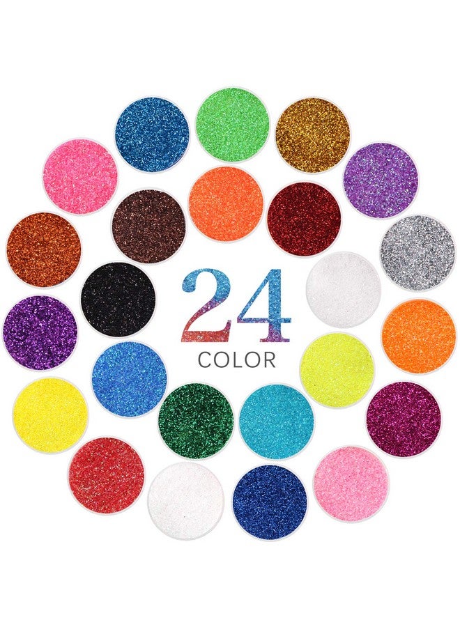 Estanoite Extra Fine Glitter Powder For Craft 24 Colors Holographic Cosmetic Laser Glitter For Nail Body Eye Hair Face Lip Gloss Iridescent Glitter Powder For Tumbler And Makeup (24 Fine) - Image 2