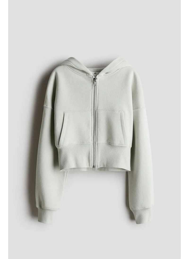 اتش اند ام Cropped zip-through hoodie