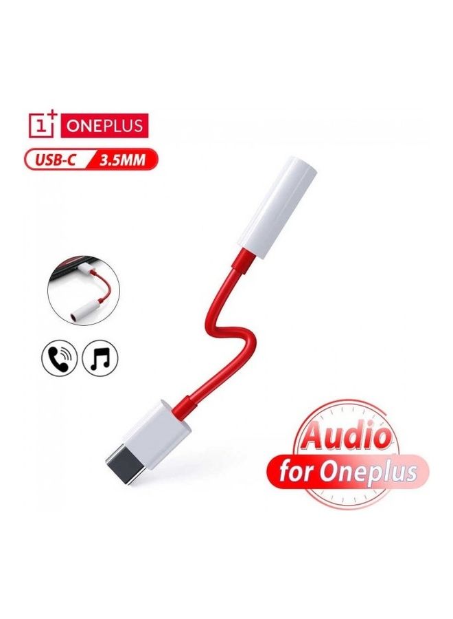 OnePlus Type-C To 3.5mm Aux Audio Cable Adapter Red/Silver/White - Image 5