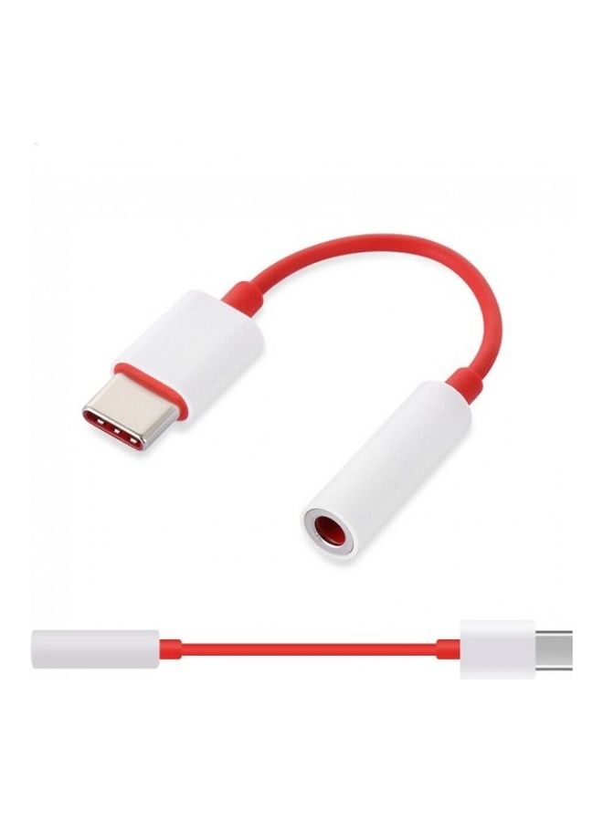OnePlus Type-C To 3.5mm Aux Audio Cable Adapter Red/Silver/White - Image 2