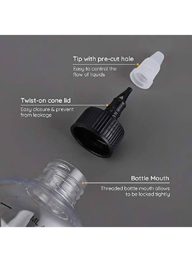 Segbeauty 16.9Oz Hair Dye Bottles Measured Twiston Top Tip Cap Hair Color Squeeze Bottle With Ratio Graduated Scale 2Pcs 500Ml Refillable Empty Hair Color Applicator Bottle Dyeing Tool Transparent - Image 5