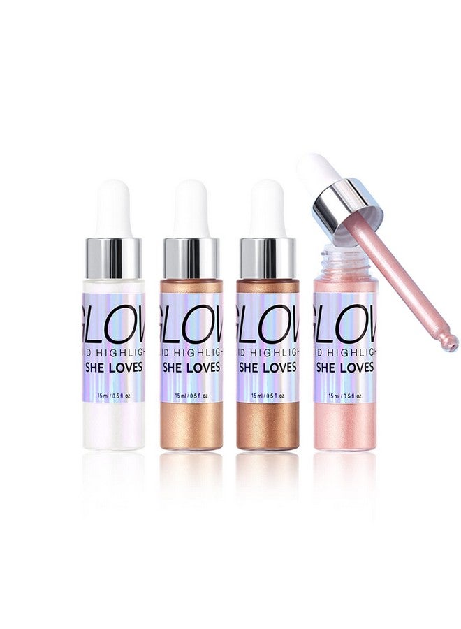 روز فلاور 4 ألوان من زيت الجسم اللامع، سائل تسليط الضوء على زيت التوهج، مرطب الجسم الطبيعي، ملمس ناعم، مصل الوجه ومرطب الجسم للبشرة الجافة (005) - Image 1