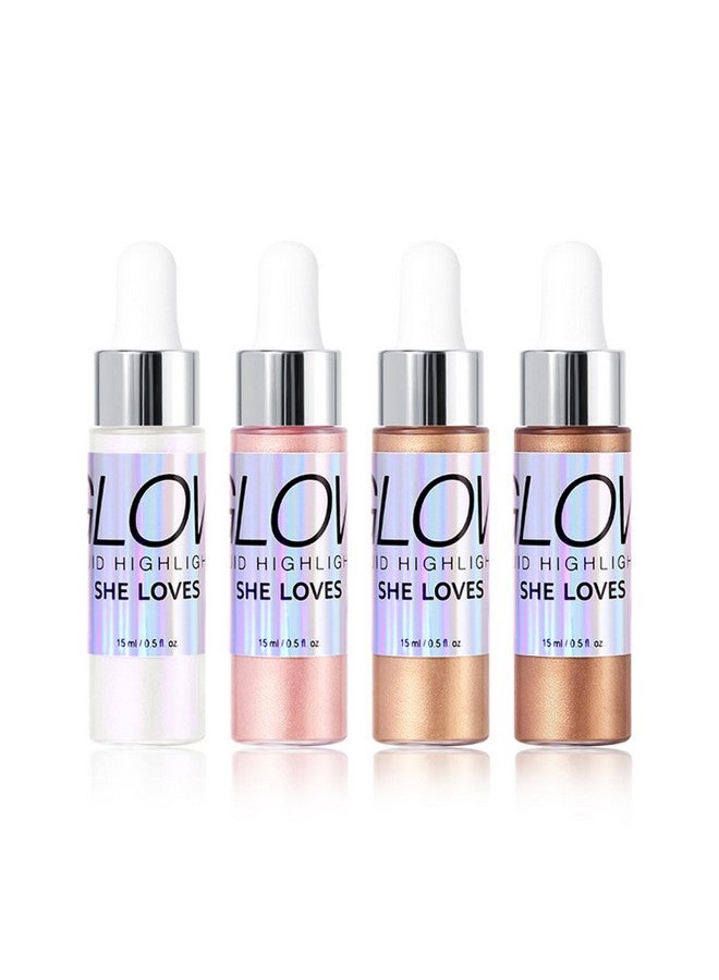 روز فلاور 4 ألوان من زيت الجسم اللامع، سائل تسليط الضوء على زيت التوهج، مرطب الجسم الطبيعي، ملمس ناعم، مصل الوجه ومرطب الجسم للبشرة الجافة (005) - Image 2