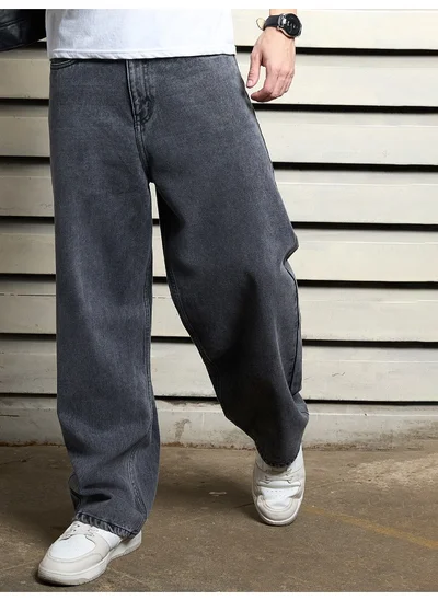 HIGH STAR Men's Black Baggy Loose Fit Jeans - Comfortable and Trendy