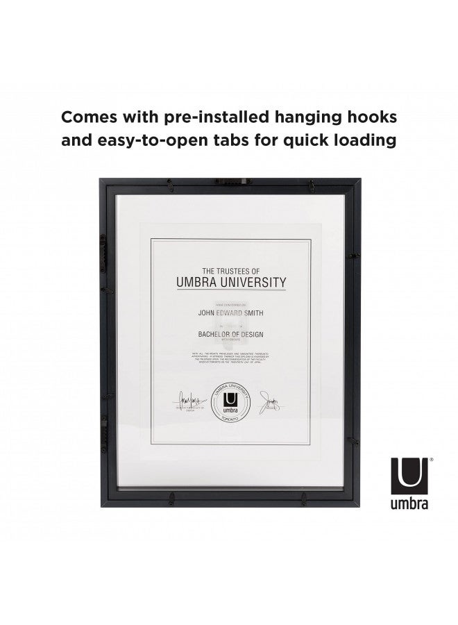 Umbra 316280-040 Floating Frame for Displaying Documents, Diploma, Certificate, Photo or Artwork, 11 x 14 8-1/2 x 11, Black - Image 3