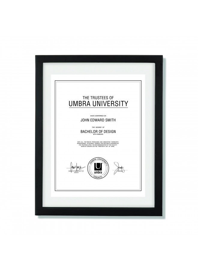 Umbra 316280-040 Floating Frame for Displaying Documents, Diploma, Certificate, Photo or Artwork, 11 x 14 8-1/2 x 11, Black - Image 1