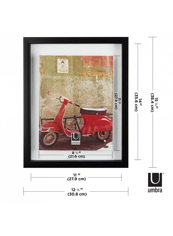 Umbra 316280-040 Floating Frame for Displaying Documents, Diploma, Certificate, Photo or Artwork, 11 x 14 8-1/2 x 11, Black - Image 2