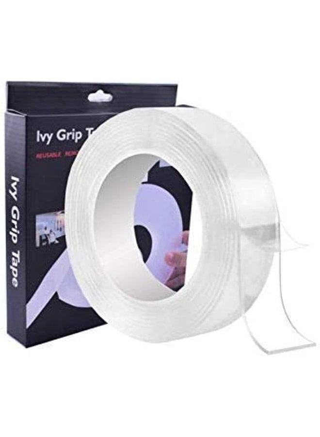Generic Brand Generic Brand Piramrd Enterprise White Polyester Ivy Grip Tape, High Strength Double Side Tissue Tape, Size: 1 MM (Clear) - Image 1