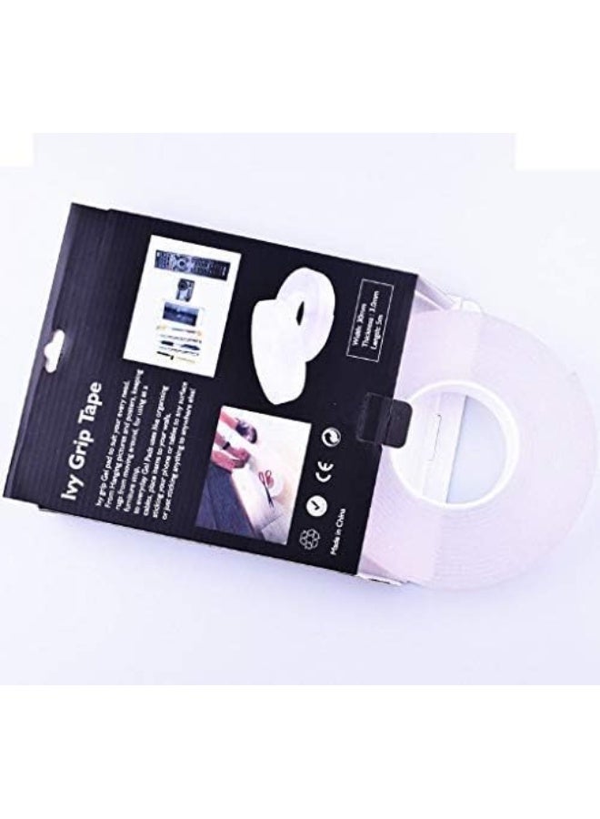 Generic Brand Generic Brand Piramrd Enterprise White Polyester Ivy Grip Tape, High Strength Double Side Tissue Tape, Size: 1 MM (Clear) - Image 2