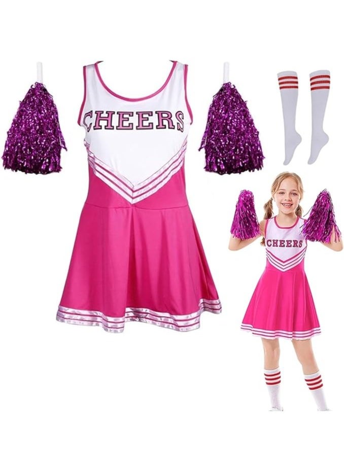 Home Smart Home Smart Cheerleading Costume for Girls School Girls Outfit Uniform Fancy Dresses with Pom Cheerleader Costume For Girls  - Image 1