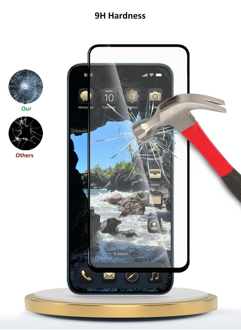 دبليو تيك Realme GT 7 Pro 5G 2024 Premium E2E Series Full Glue بغطاء كامل واقي شاشة من الزجاج المقسى - شفاف / أسود  - Image 3