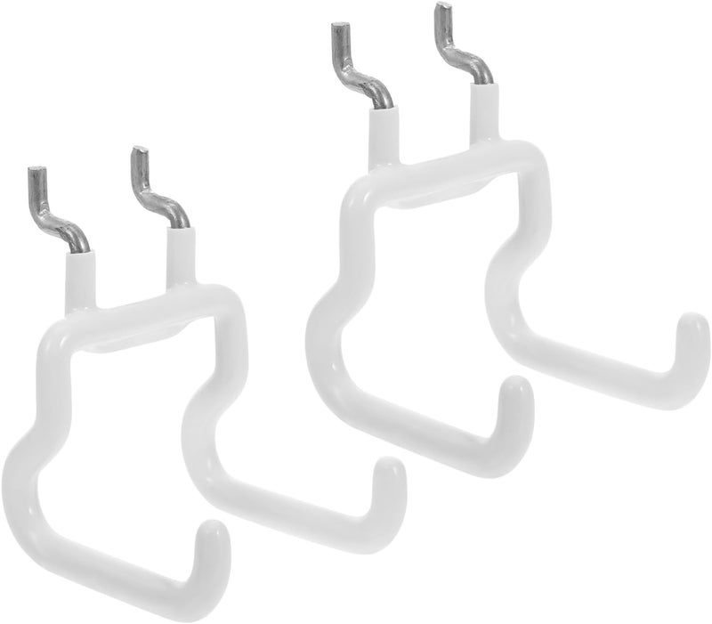 TIDTALEO 2pcs White Pegboard Hooks Utility Hangers Garage Storage Rack Space Saver Tool Organizer Hooks for Workbench and Power Tool Pegboard Accessories - Image 1