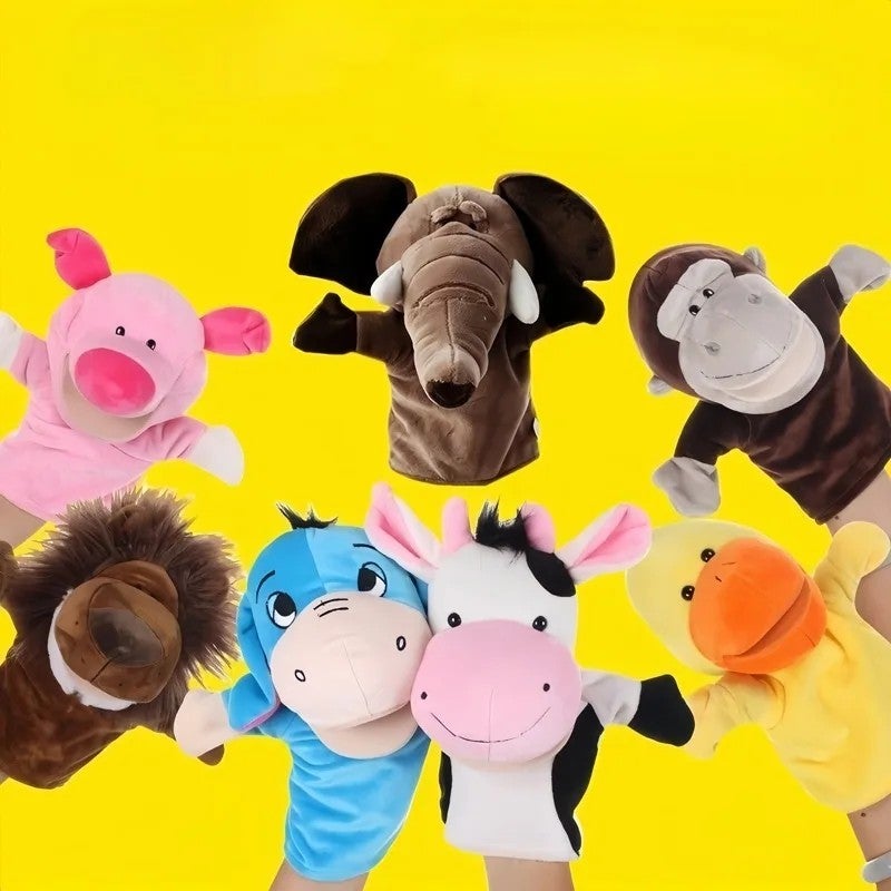 Y&D Cute Stuffed Animal Toys - Plush Lion, Elephant, Dinosaur & Monkey Finger Puppets for Babies | Educational Soft Dolls for Toddlers | Ideal Gift for Boys and Girls - Image 2