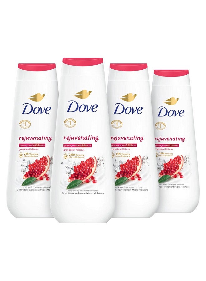 دوف غسول الجسم دوف المجدد برائحة الرمان والكركديه، 4 قطع لبشرة متجددة وصحية المظهر، منظف لطيف للبشرة مع ترطيب دقيق متجدد لمدة 24 ساعة، 20 أونصة - Image 1