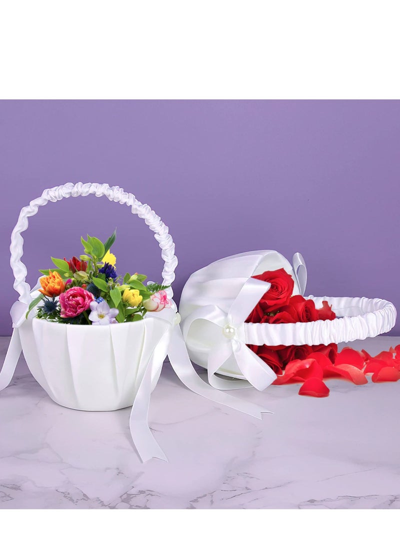 White Flower Girl Baskets for Weddings, Ivory Basket, Wedding Banquet Party Supplies, 4 Pack - pzsku/ZA34C6437009BF856883DZ/45/_/1681213002/2d5176eb-4645-42ea-81b0-6f6988bb25fb