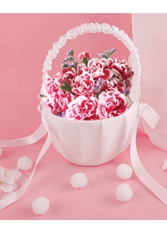 Excefore White Flower Girl Baskets for Weddings, Ivory Basket, Wedding Banquet Party Supplies, 4 Pack  - Image 4