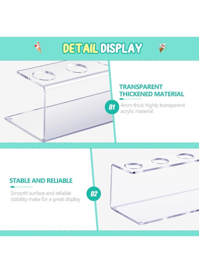 TPGP 2 Pcs Ice Cream Cone Holder Waffle Cone Holder with 4 Holes 10.6 x 3.7 x 3.5 Inches Cupcake Sugar Stand Rack Display Cotton Candy for Party Buffets  - Image 5