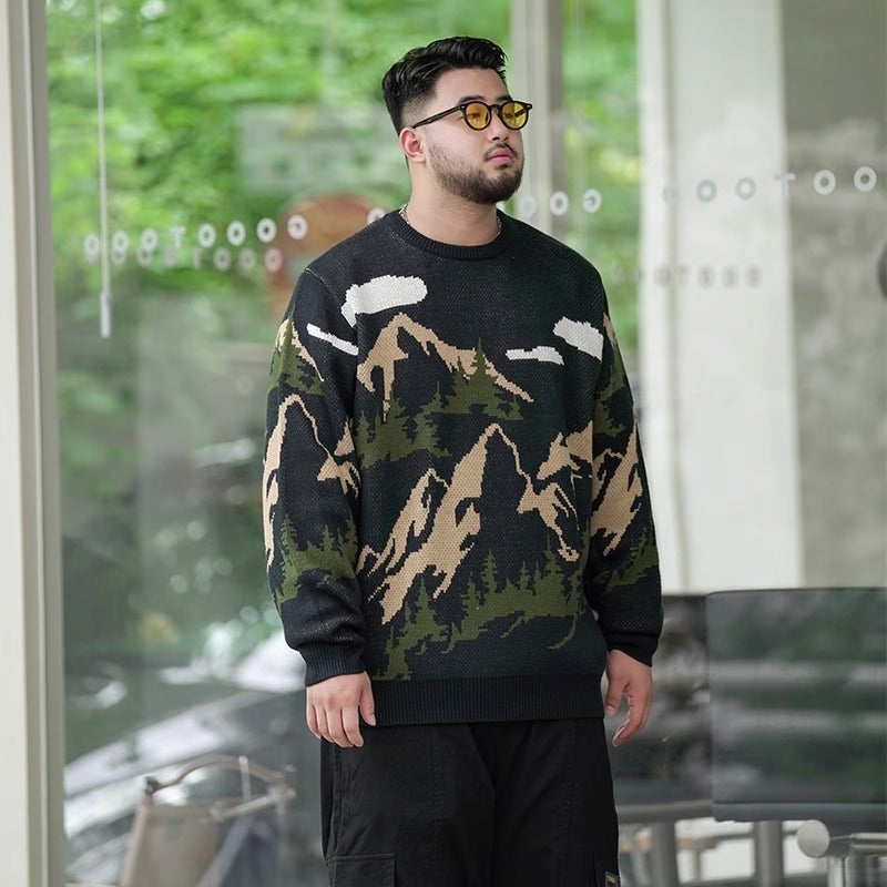 Trendy Brand Plus Size Men'S Loose Casual Fashion Pullover Sweater Men'S Fatty Plus Plus Plus-Sized Sweater - Image 2