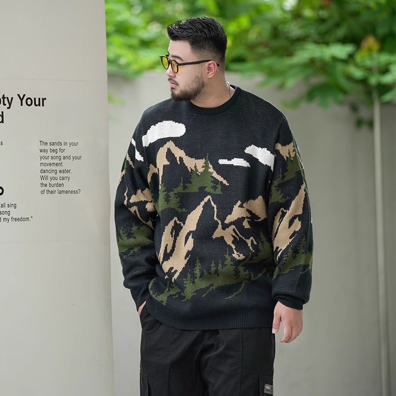 Trendy Brand Plus Size Men'S Loose Casual Fashion Pullover Sweater Men'S Fatty Plus Plus Plus-Sized Sweater - Image 3