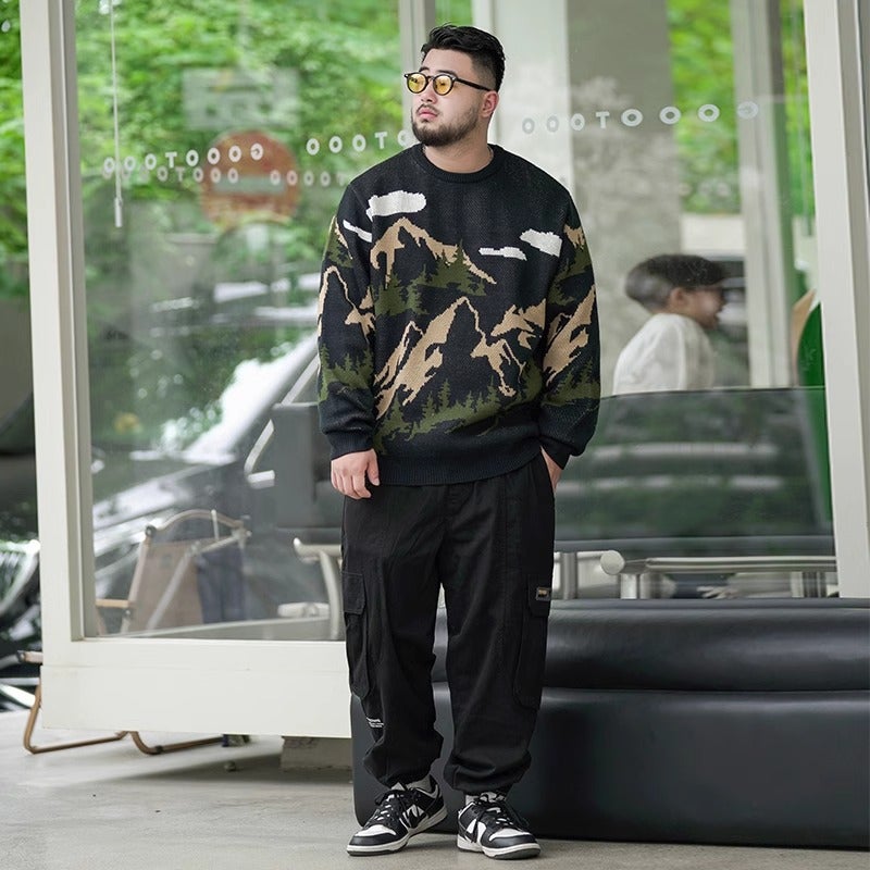 Trendy Brand Plus Size Men'S Loose Casual Fashion Pullover Sweater Men'S Fatty Plus Plus Plus-Sized Sweater - Image 4