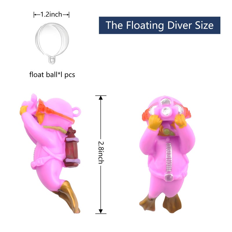 onesimcr Floating Fish Tank Decorations, Aquarium Decorations, Lovely Diver Fish Tank Decorations, Floating Device Fish Tank Accessoriesï¼ŒSuitable for All Kinds of Fish Tanks(Purple)â€¦ - Image 3