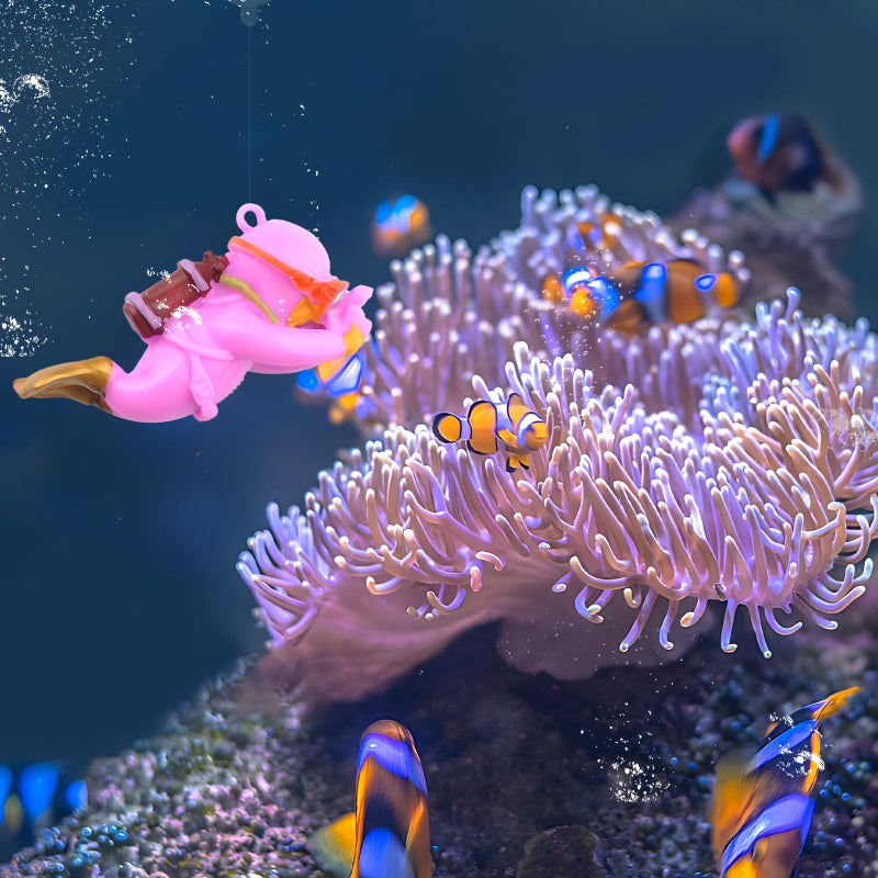 onesimcr Floating Fish Tank Decorations, Aquarium Decorations, Lovely Diver Fish Tank Decorations, Floating Device Fish Tank Accessoriesï¼ŒSuitable for All Kinds of Fish Tanks(Purple)â€¦ - Image 4