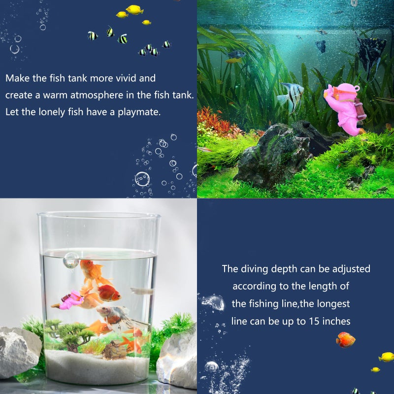 onesimcr Floating Fish Tank Decorations, Aquarium Decorations, Lovely Diver Fish Tank Decorations, Floating Device Fish Tank Accessoriesï¼ŒSuitable for All Kinds of Fish Tanks(Purple)â€¦ - Image 2
