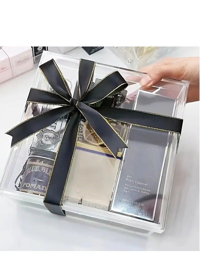 صندوق تخزين أكريليك مع غطاء، منظم مكعبات للحلوى، البسكويت، العملات المعدنية، الشاي، مستحضرات التجميل، المجوهرات والإكسسوارات - حاوية بلاستيكية شفافة متينة، سلال، صناديق وحاويات للمنزل - Image 2