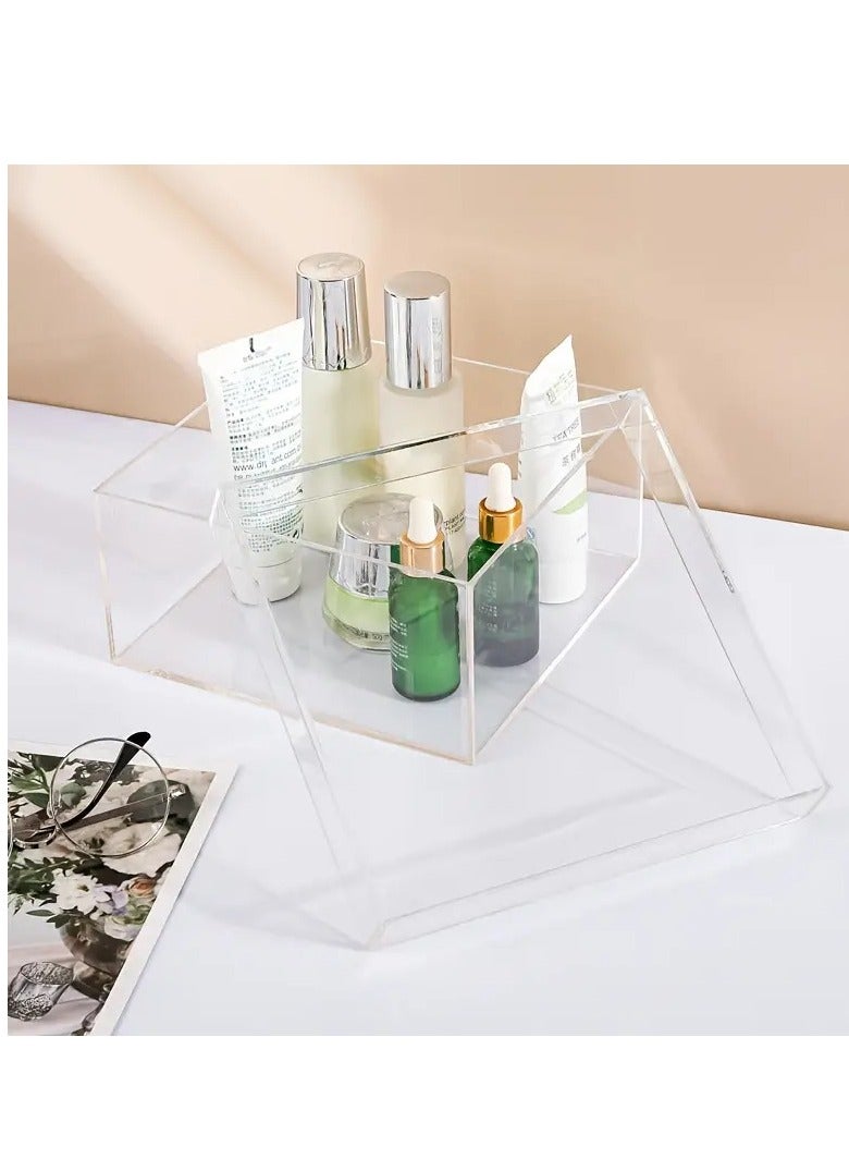 صندوق تخزين أكريليك مع غطاء، منظم مكعبات للحلوى، البسكويت، العملات المعدنية، الشاي، مستحضرات التجميل، المجوهرات والإكسسوارات - حاوية بلاستيكية شفافة متينة، سلال، صناديق وحاويات للمنزل - Image 3