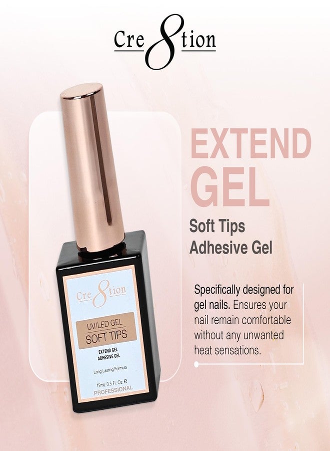 Cre8tion Extend Gel, Professional Soft Tips Adhesive Gel for Long-Lasting Nail Extensions, 0.5 Fl Oz - Image 2
